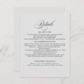 Gegevens over de minimalistische bruiloft informatiekaartje (Voorkant / Achterkant)