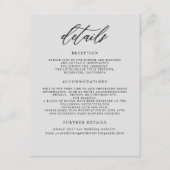 Gegevens over de minimalistische bruiloft informatiekaartje (Voorkant)