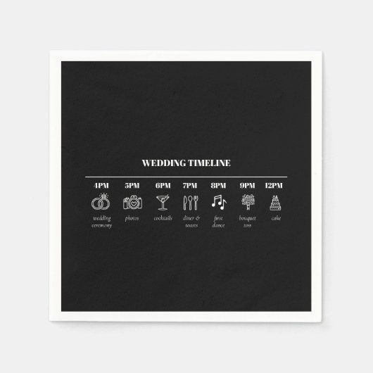 Gegevens over de moderne, minimalistische bruiloft servet (Voorkant)