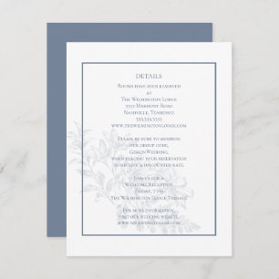 Gegevens over de recente moderne Floral Dusty Blue Informatiekaartje