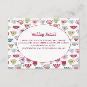 Gegevens over de Ta Cups Modern Vintage Wedding Informatiekaartje
