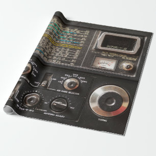Gegevens over een oude am radio-ontvanger cadeaupapier