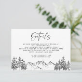 Gegevens over het bos met handgetekende bergen informatiekaartje (Staand voorkant)