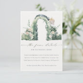 Gegevens over het botanische bruiloft in de pastel informatiekaartje (Staand voorkant)