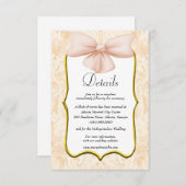 Gegevens over het elegante roze huwelijk informatiekaartje (Voorkant / Achterkant)