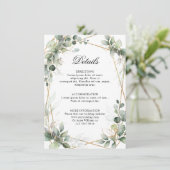 Gegevens over het Eucalyptus Greenery Geometric We Informatiekaartje (Staand voorkant)