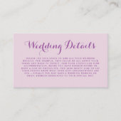 Gegevens over het finale huwelijk van de roze Wate Informatiekaartje (Voorkant)