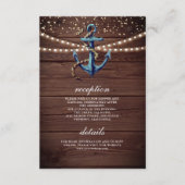 Gegevens over het huwelijk met een blauwe anchor v informatiekaartje (Voorkant)