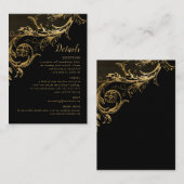 Gegevens over het huwelijk van Elegant Black Gold Informatiekaartje (Voorkant / Achterkant)