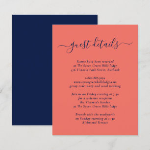 Gegevens over het legant modern marineslauw en kor informatiekaartje