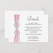 Gegevens over het roze ribbon Diamond Infinity Wed Informatiekaartje (Voorkant / Achterkant)