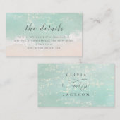 Gegevens over het strand op mousserende oceaan plaatskaartje (Voorkant / Achterkant)