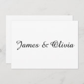 Gegevens over het zwarte en witte minimalistische  kaart (Voorkant / Achterkant)