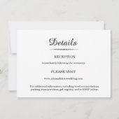 Gegevens over het zwarte en witte minimalistische  kaart (Achterkant)