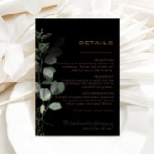 Gegevens over het zwarte formele minimale eucalypt informatiekaartje