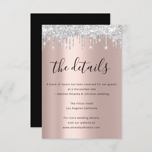 Gegevens over Kaart bruiloft op informatieblad (Voorkant / Achterkant)