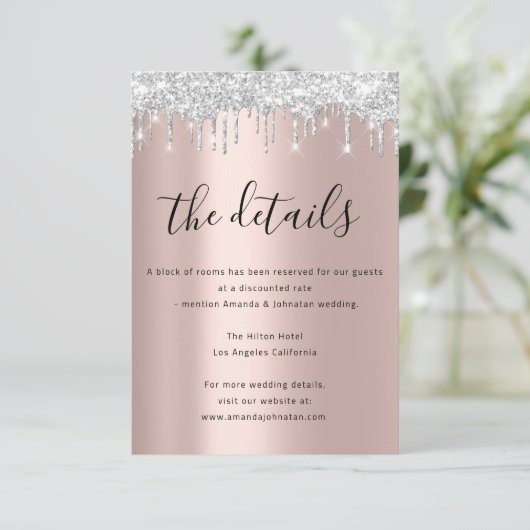 Gegevens over Kaart bruiloft op informatieblad (Staand voorkant)