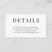 Gegevens over legant bruiloft informatiekaartje (Voorkant)