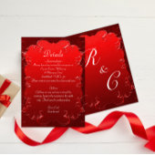 Gegevens over legant rood huwelijk informatiekaartje