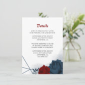 Gegevens over legante marine en rode bloemen informatiekaartje (Staand voorkant)