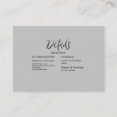 Gegevens over moderne zwarte en grijze bruiloft informatiekaartje (Voorkant)