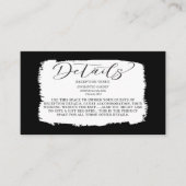 Gegevens over moderne zwarte en witte penseellijn informatiekaartje (Voorkant)