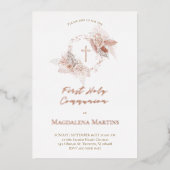 Gegevens over roos goud Eerste Communautaire boho  Folie Uitnodiging (Voorkant)