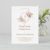 Gegevens over roos goud Eerste Communautaire boho  Folie Uitnodiging (Staand Voorkant)