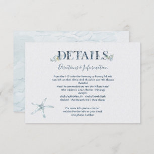 Gegevens over tropische bruiloft RSVP kaartje