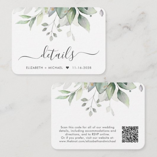 Gegevens over Waterverf met eucalyptus-QR-code bru Informatiekaartje (Voorkant / Achterkant)