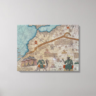 Gegevens van de Catalaanse atlas, 1375 Canvas Afdruk