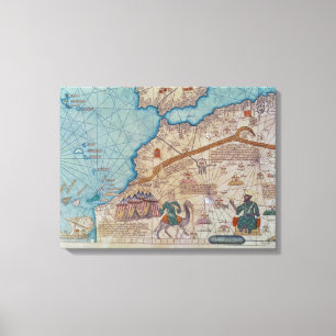 Gegevens van de Catalaanse atlas, 1375 Canvas Afdruk