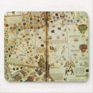 Gegevens van een Catalaanse Wereldkaart Muismat