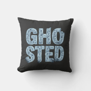 Geghoste Doorschijnende Spook Typografie Grappige Kussen