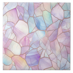 Geglazuurd glas in pasteltinten tegeltje
