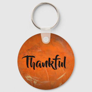Geglazuurd Terracotta Eén Woord Inspiratie Dankbaa Sleutelhanger