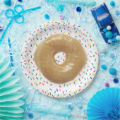 Geglazuurde donut met Sprinkles Paper Bord (Feest)