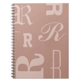 Geglazuurde gepersonaliseerde monogram, typografie notitieboek
