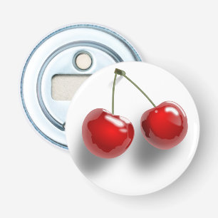 Geglazuurde kersen paar foto wit button flesopener