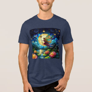 Geglazuurde Maanlicht Vlucht Elf Tri-Blend Shirt