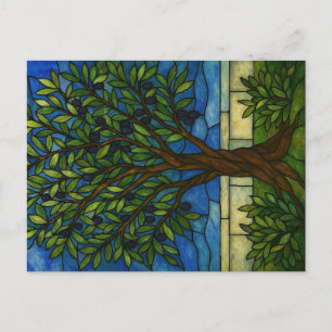 Geglazuurde Olijfboom Kunst Ansichtkaart – Eco Nat Briefkaart