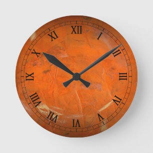 Geglazuurde Terracotta Wandklok Romeinse Cijfers Ronde Klok