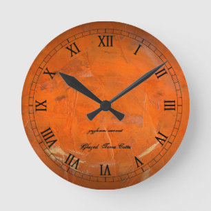 Geglazuurde Terracotta Wandklok Ronde Klok