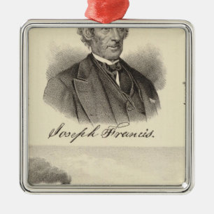 Gegolfd ijzerstoomjacht metalen ornament