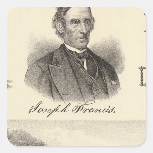 Gegolfd ijzerstoomjacht vierkante sticker (Voorkant)