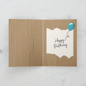 Gegolfd karton met verjaardagstekst kaart (Binnen)