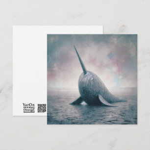 gegolfd Narwhal-Wenskaart Notitiekaartje