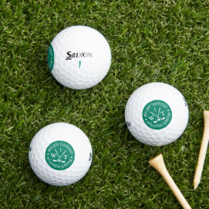 Gegolfde Bal Monogram Groene Stijlvolle Golfer's