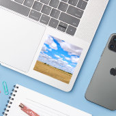 Gegoogste tarwevelden sticker (Laptop met iPhone)