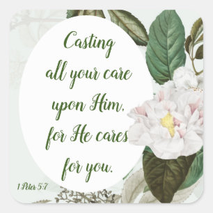 Gegoten, angst, zorgen Inspirerend Vierkante Sticker